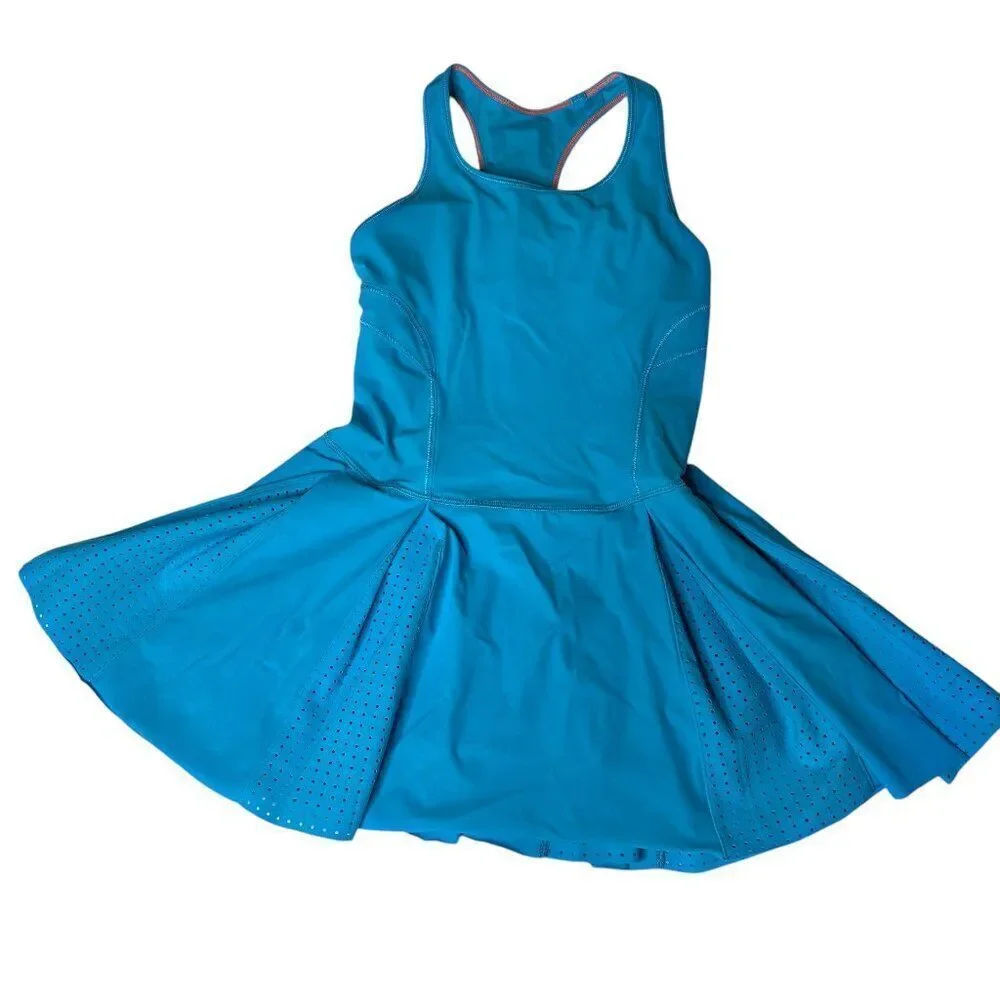 Ivivva by Lululemon girls vented racerback dress 10 teal